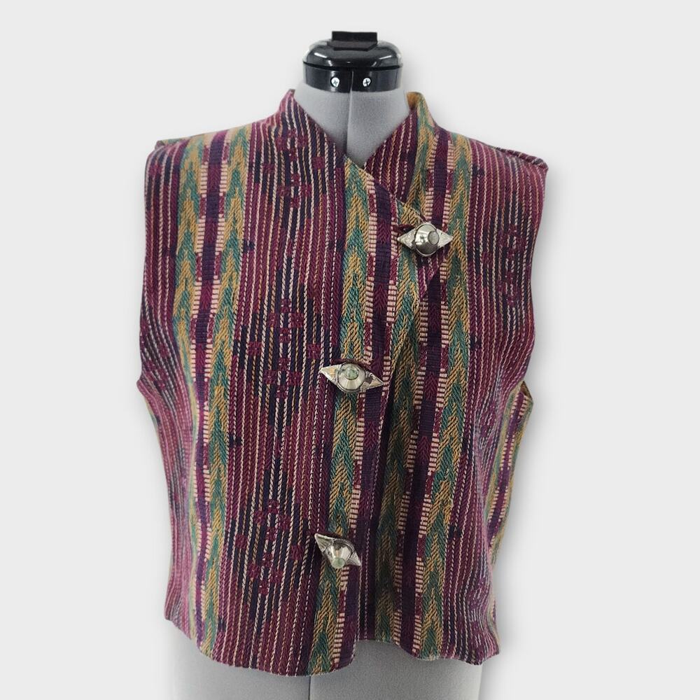 Outback Adventurous Clothing Vest Womens L Tapestry Artsy Boho Hippie Unique VTG